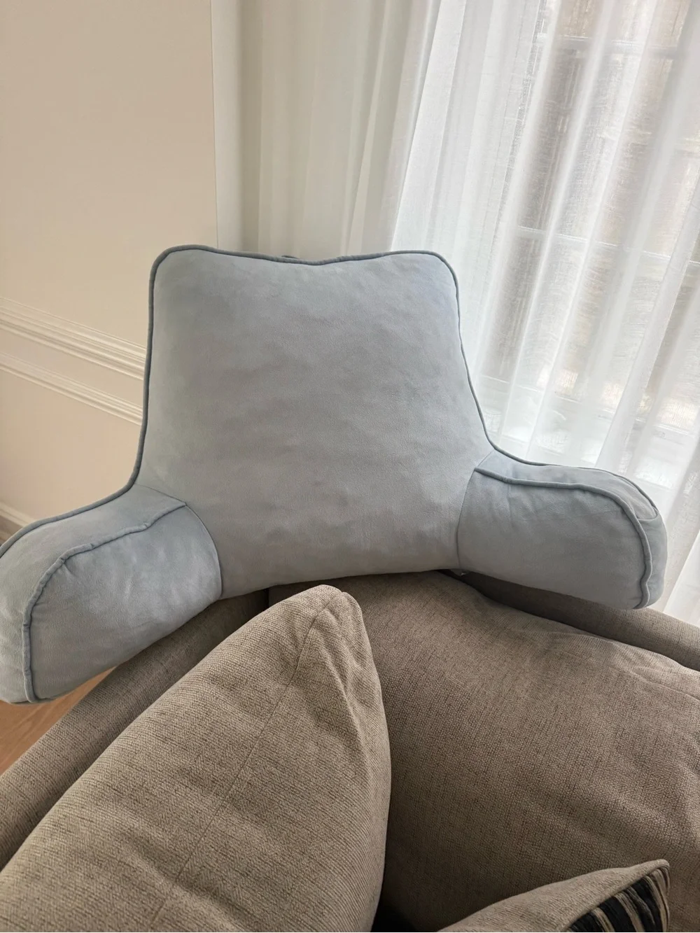 Light Blue husband Pillow with Arm Supports
